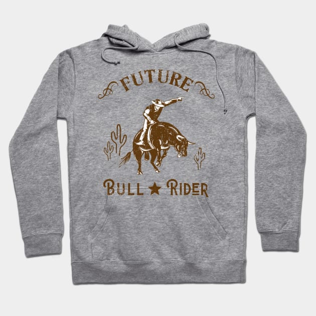 Future Bull Rider Cowboy Western Men Hoodie by Foxxy Merch